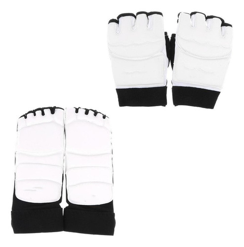 1 Par Protectores De Pies 1 Par Guantes Medio Dedo Taekwondo