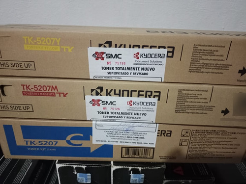 Paq 3 Pzas Toner Kyocera Tk 5207 Cyan Magenta Yellow