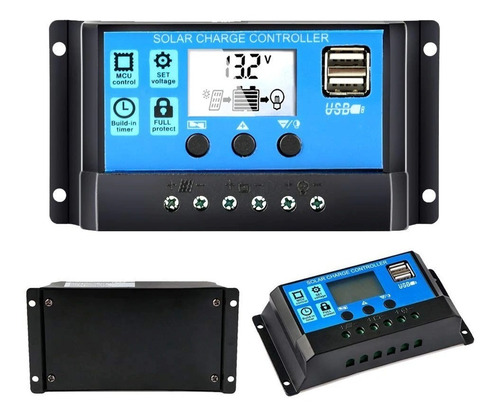Painel Placa Solar 50w Inmetro + Controlador Carga + Cabos