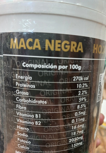 Imagen 2 de 2 de Maca Negra Premium 500g