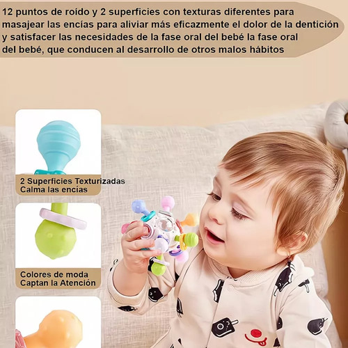 Juguete Sonaja Mordedera Estimulación Sensorial Dentición Bo Color Lisa