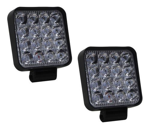 Jgo Faros Led Jeep 12-36v 48w 16 Leds Blanco Y Amarillo