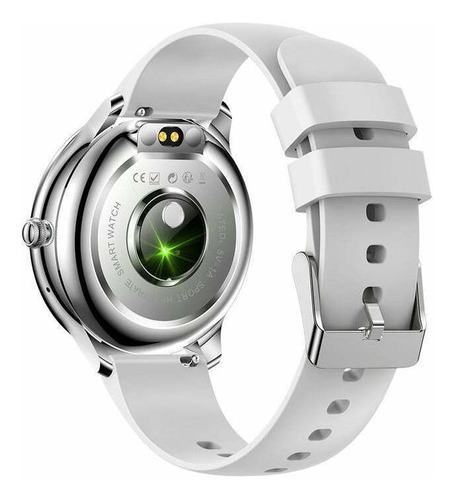 Smartwatch Colmi Serie V V33 1.09" caja 41.5mm plata, malla plata de silicona deportiva y bisel negro