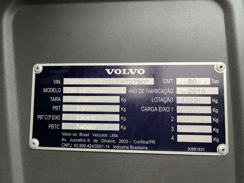 Imagem 8 de 17 de Fh 540 Globetrotter 6x4 2020 Traçado Volvo 6x4