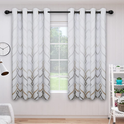 Printed Blackout Curtains For Bedroom  Gradient Line Co...
