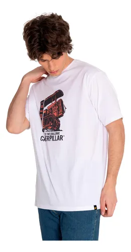 Polera Manga Corta Hombre Hs Traditi Graph11 Blanco Cat