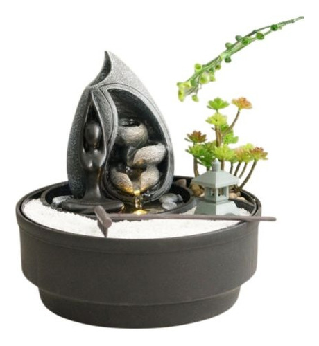 Fuente De Agua + Jardin Zen Feng Shui Relajacion 21cm Tm