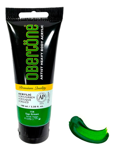 Obertöne tubo pintura acrilica profesional heavy body 100ml color 156 verde vejiga