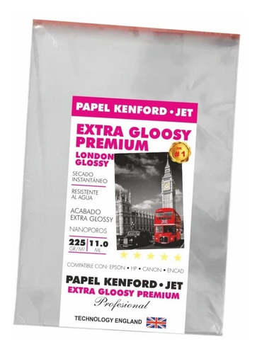 Papel Fotografico #1 Kenford Extra Brillante 225g Carta 100h