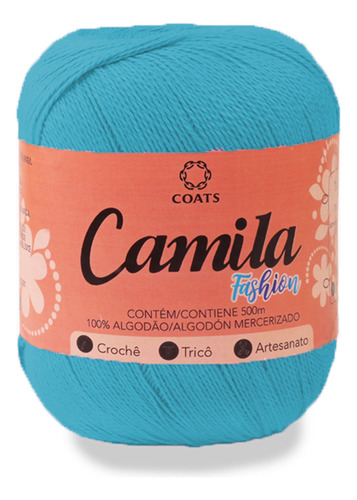 Linha Camila Fashion - 100% Algodão - Crochê Tricô 150g 500m Cor 00433 - Turquesa