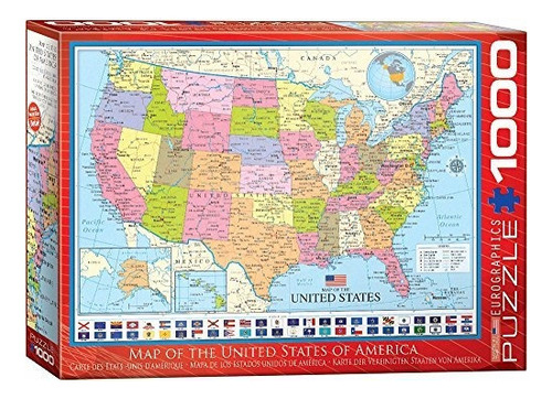Mapa De Eurographics Del Rompecabezas De Estados Unidos (100