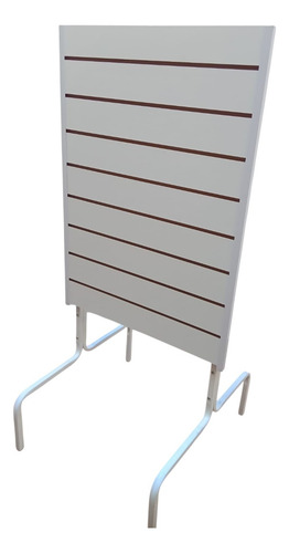 Exhibidor Comercial Panel Ranurado Practiwall Base Metálica Blanco