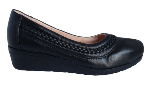 Zapato Mujer Ligero Cómodo Descanso 70 Negro Piel Hermosa