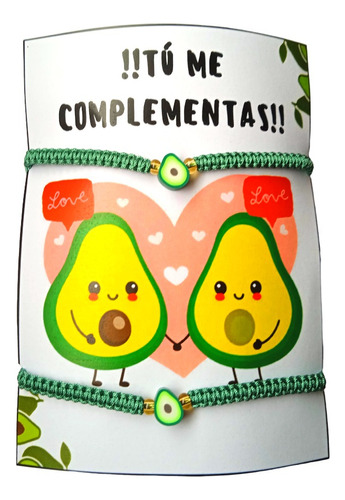 Pulseras Manillas Pareja Novios Aguacate Hilo Chino