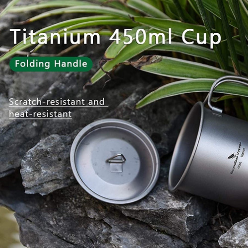 Imagen 5 de 7 de Jarro De Titanio 450 Ml - Trekking, Camping, Ciclismo