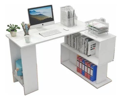 Escritorio Melamina Moderno - Escritorio En L Con Estante