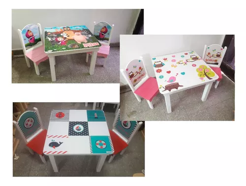 Comprar Mesa infantil cuadrada con cajón + 2 sillas Juegos de Mesa