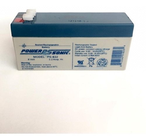 Batería Recargable Powersonic P S-832 8 Volts 3.2 Ampers F1