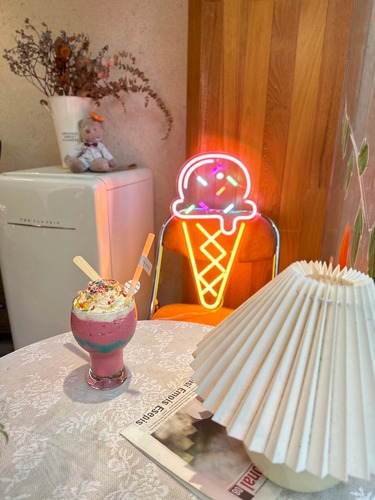 Letrero Luz Led Neón Helado Ice Cream Colores C/ Control