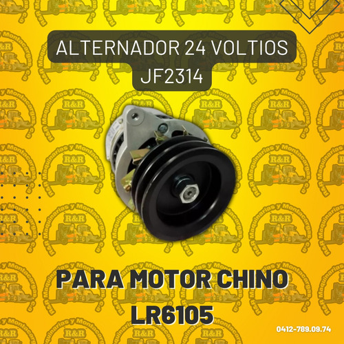 Alternador 24 Voltios Jf2314 Para Motor Chino Lr6105