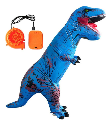 Disfraz Inflable De Dinosaurio De Halloween, Azul, Talla S