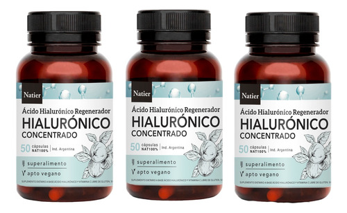 Ácido Hialurònico X3 Previene Arrugas Natier 50 Capsulas 