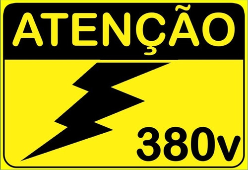 Placa Adesivo Para Painéis Elétricos Tensão 380v Nr10 Nr12