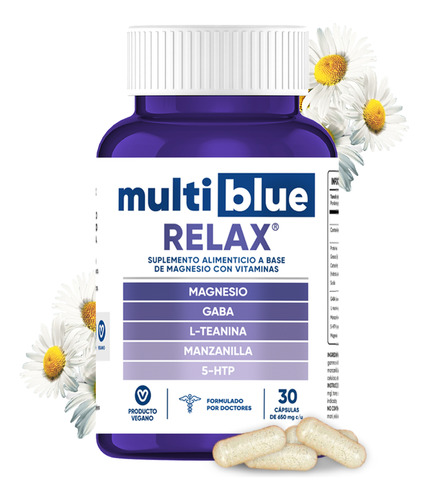 Multiblue Relax - Magnesio, Gaba Y Manzanilla - 30 Capsulas 