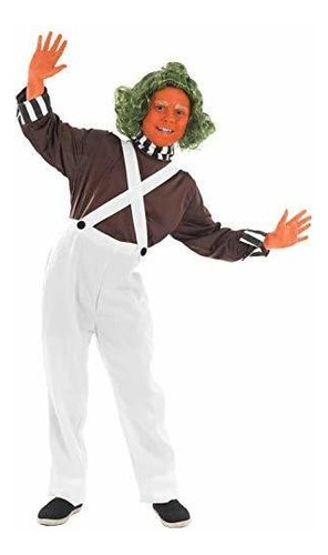 Boys Oompa Loompa Costume Kids Chocolate Factory W