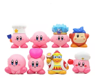 Figuras Kirby Star Set X8 Adventure Goma Pvc Vacio