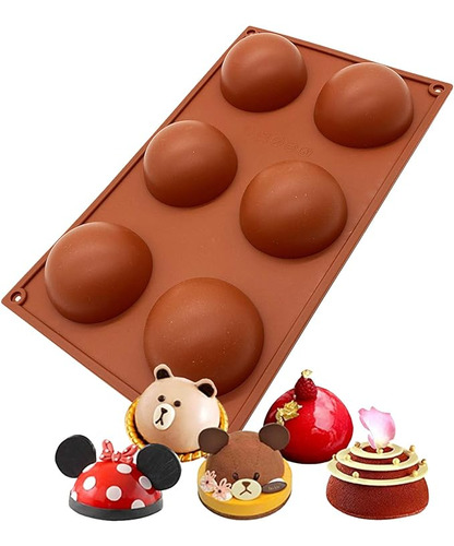 Molde Silicona 6 Agujeros Para Chocolate Pasteles Gelatina P