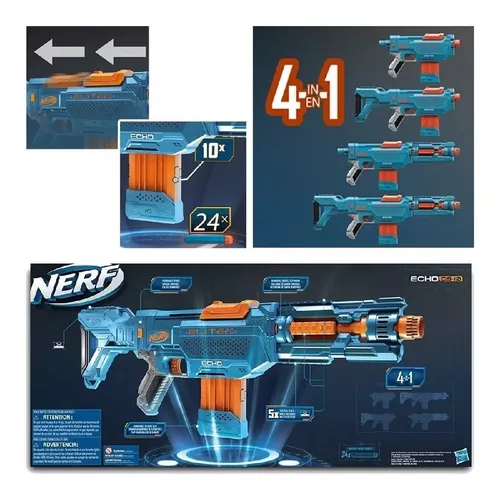 Compre Nerf elite 2.0 echo cs-10 e dardos oficiais nerf elite