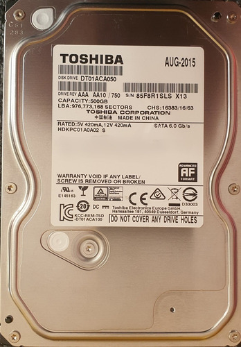 Imagen 5 de 10 de Disco Duro 500gb Sata 3.5 Pc-dvr-cctv-camaras