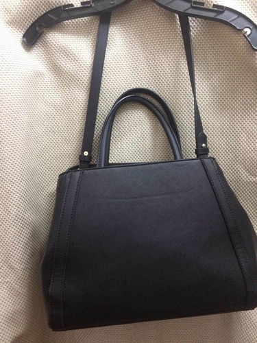 Imagen 5 de 10 de Bolsa Negra Mango Tote 28x35x13 Cm Excelente Estado Usada