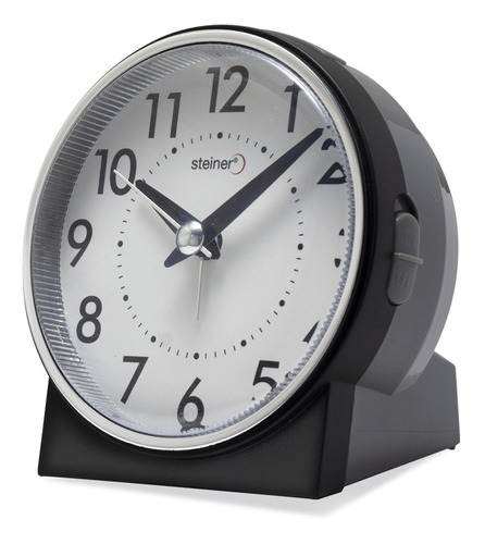 Reloj Steiner Despertador Análogo Pila Incluida 10 Cm Color Gris