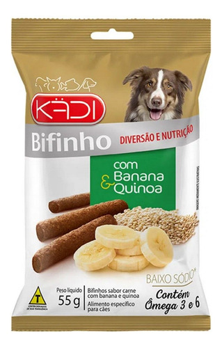 Petisco Para Cães Sabor Carne, Banana E Quinoa 55g Kadi
