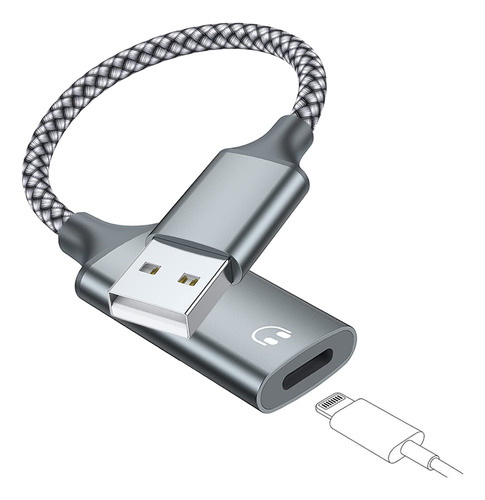 Cable Adaptador De Audio Usb A A Lightning, Cable De Nailon