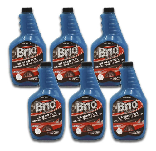 6pk - Brio Shampoo Automotriz Protector De Brillo 1lt