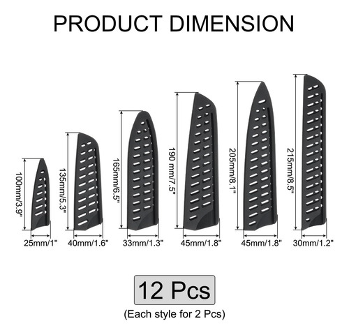 6 Fundas Universales Para Cuchillos - Color Negro