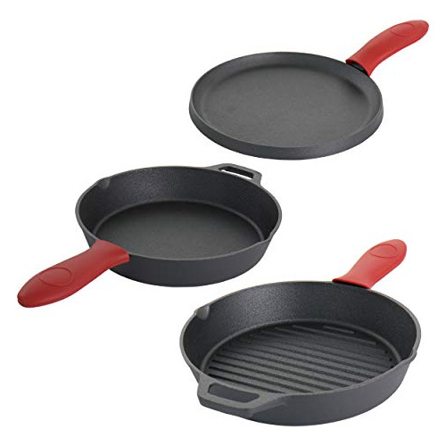 Skillet, Pan, And Griddle Pre-seasoned Cast Iron Cookwa...