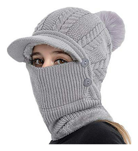 Sombrero Gorro Boina Muje Purfun 3 En 1 Forro Polar De Invie