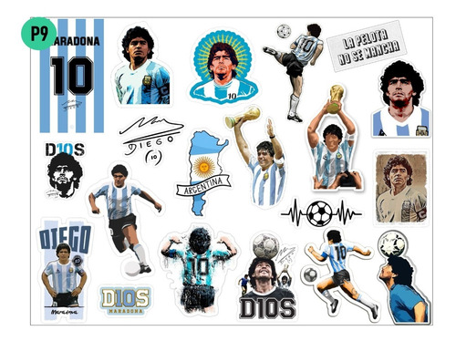 Stickers Calcos Adhesivo Maradona Impermeable Termo Stanley