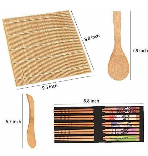 Kit De Fabricacion De Sushi Set 9 Piezas-esteras De Sushi Pa