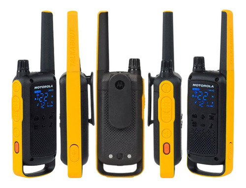 10 Rádio Comunicador Motorola T470 Br Walkie Talkie + Bandas De Freqüência Uhf Cor Preto