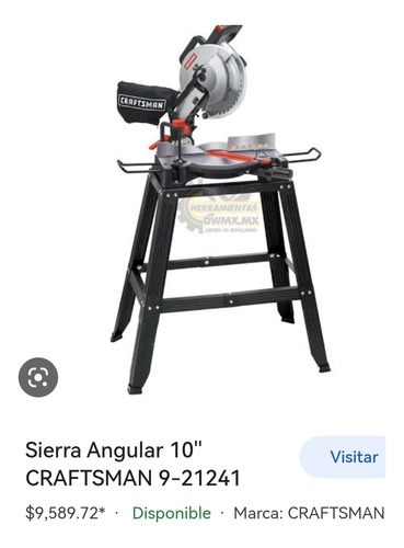 Sierra Angular 10 Craftman 212410 Base Y Banco