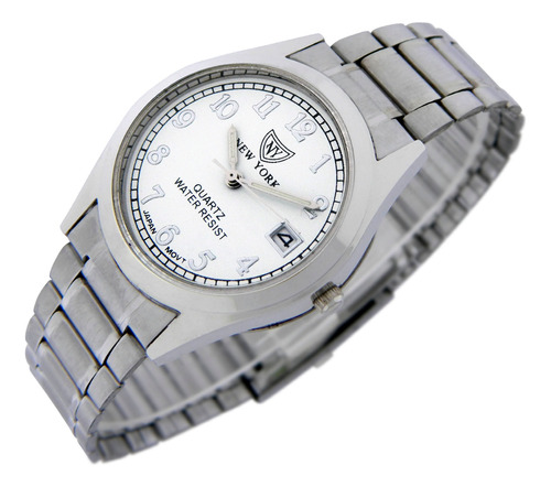 Reloj New York Hombre Ny105 Calendario Delgado Malla Acero