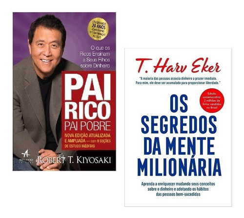 Kit Livros Pai Rico Pai Pobre + Segredos Mente Milionária *