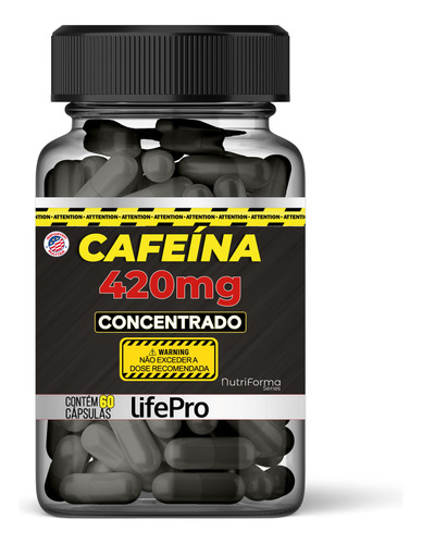 Cafeína 420mg Extra Forte - Pote 60 Cápsulas Lifepro