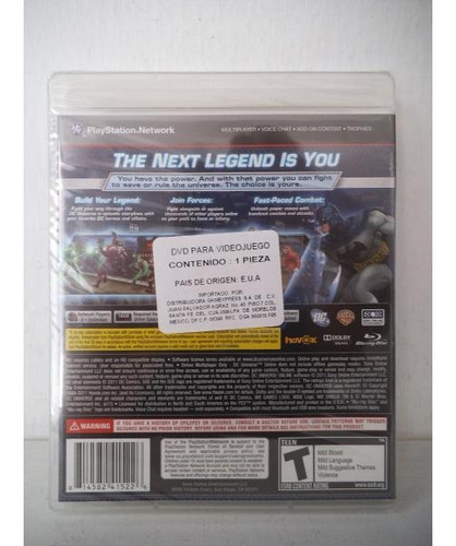 Imagen 2 de 2 de Dc Universe The Next Legends Is You Playstation Ps3 Fisico