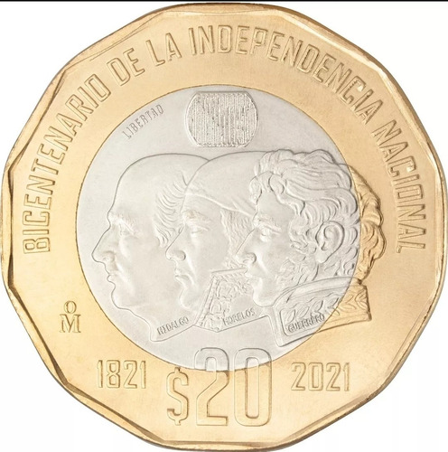 Moneda De 20 Pesos Bicentenario De La Independencia Nacional